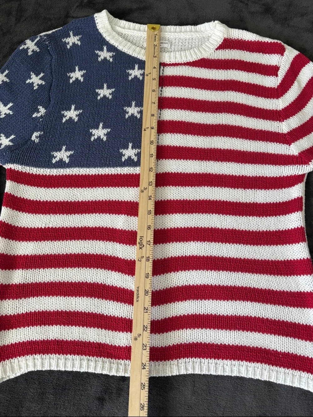Grayson Threads Red White Blue American Flag Preppy Holiday Knit Sweater SZ M - Picture 6 of 6